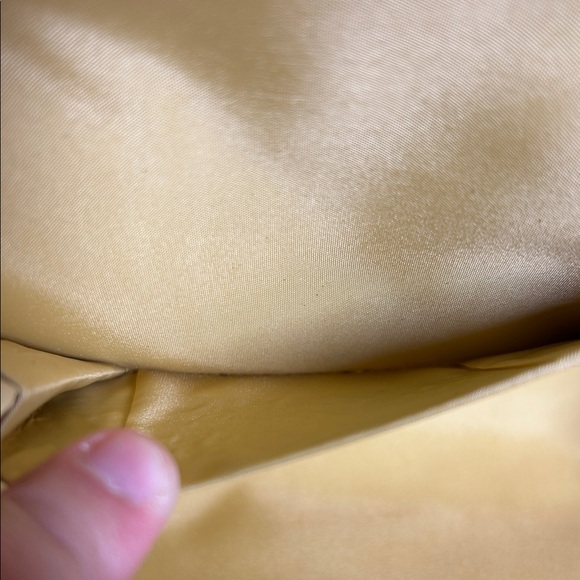 Gold Glitter Envelope Clutch with Chain Strap - Picture 8 of 9